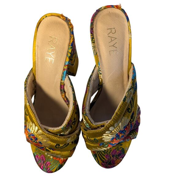 RAYE x REVOLVE Monroe Mule Floral Gold Brocade‎ Slide Mule Women's Size 8 - Picture 10 of 16